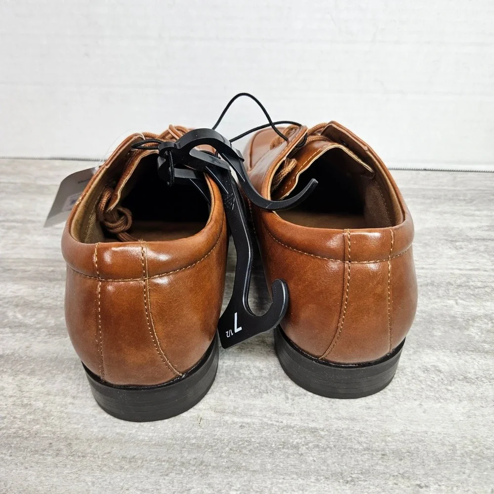 George Mens Dress Shoes Lace Up‎ Oxford Classic Comfort Formal Shoes Brown 7.5